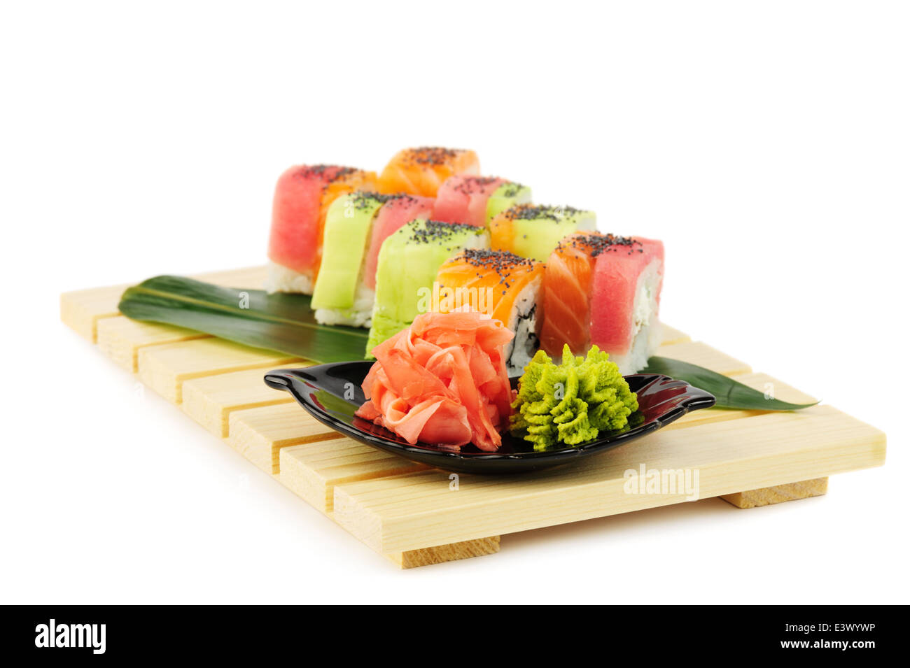 Sushi de l’arc-en-ciel Banque D'Images