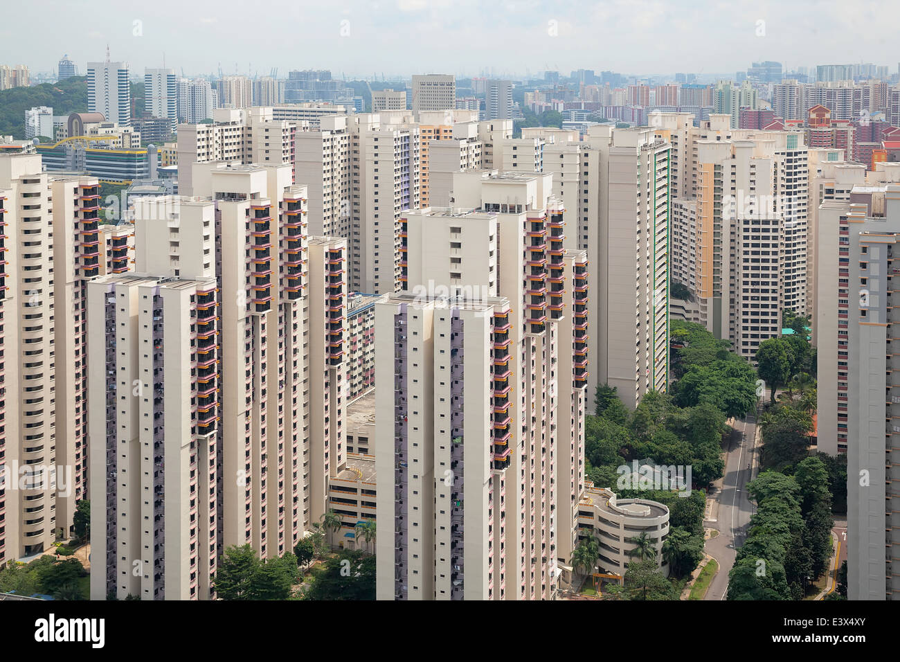 Appartement typique de Singapour dans l'habitation en copropriété du quartier planifié Banque D'Images