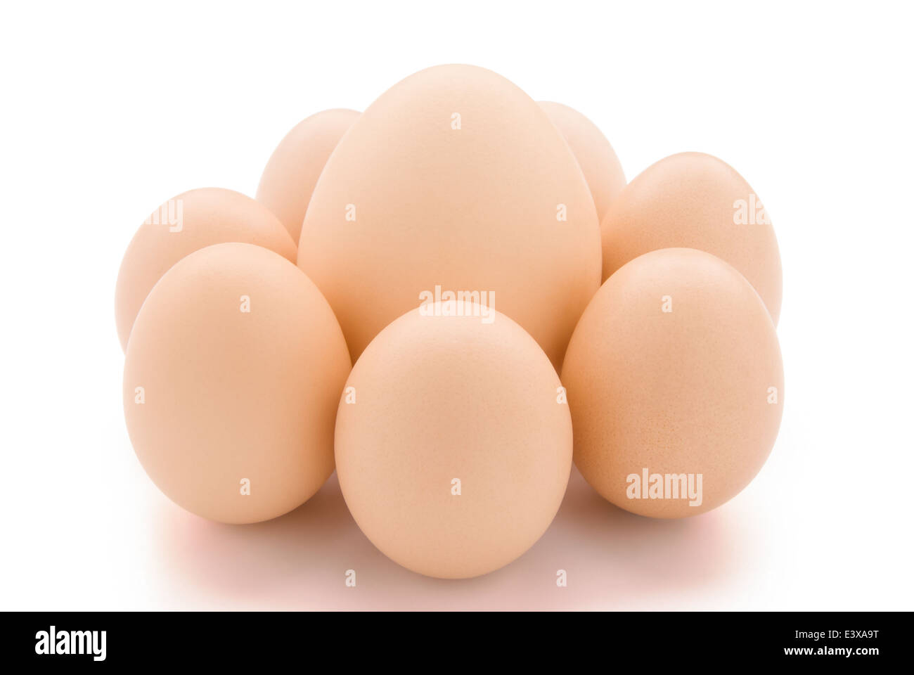 Entouré de grand oeuf petits oeufs with clipping path Banque D'Images