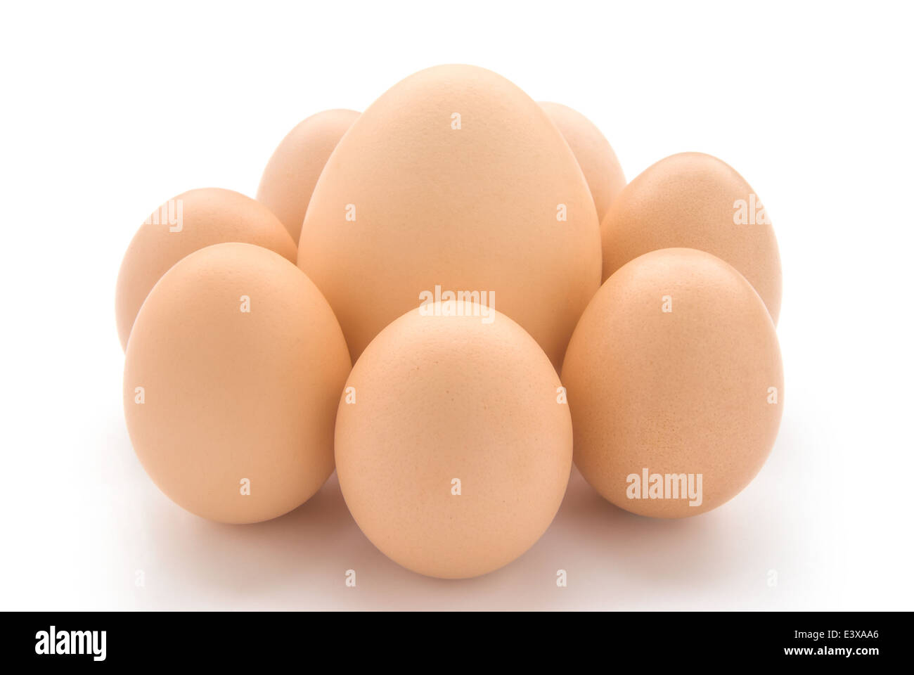 Entouré de grand oeuf petits oeufs with clipping path Banque D'Images