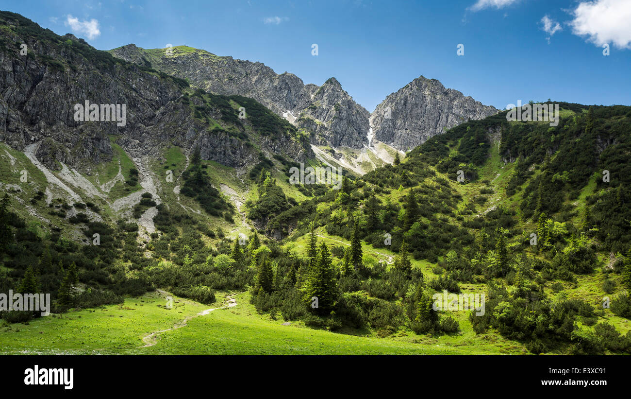 , Geisalphorn Geisalptal, Alpes d'Allgäu, Bavière, Allemagne Banque D'Images