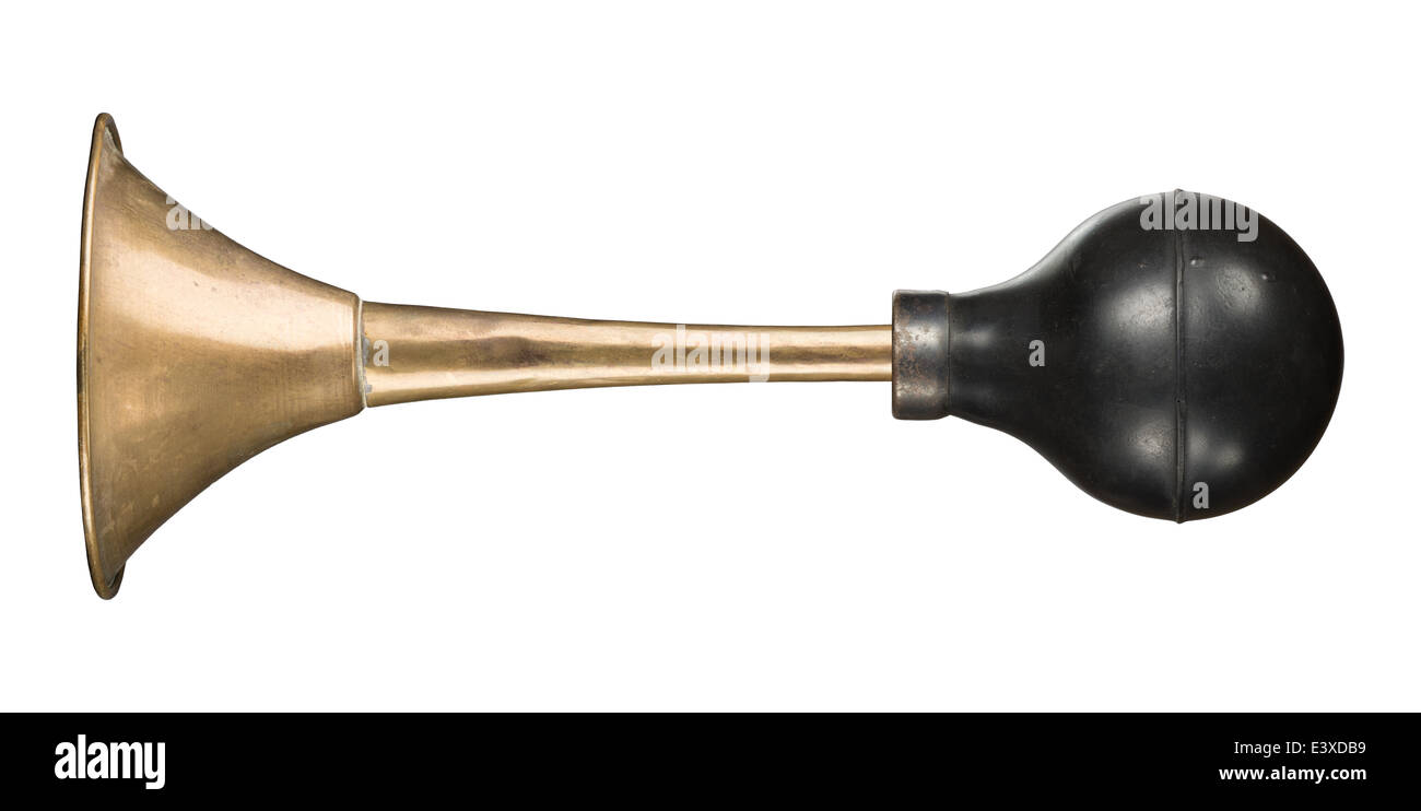 Vintage corne, isolé sur fond blanc Banque D'Images