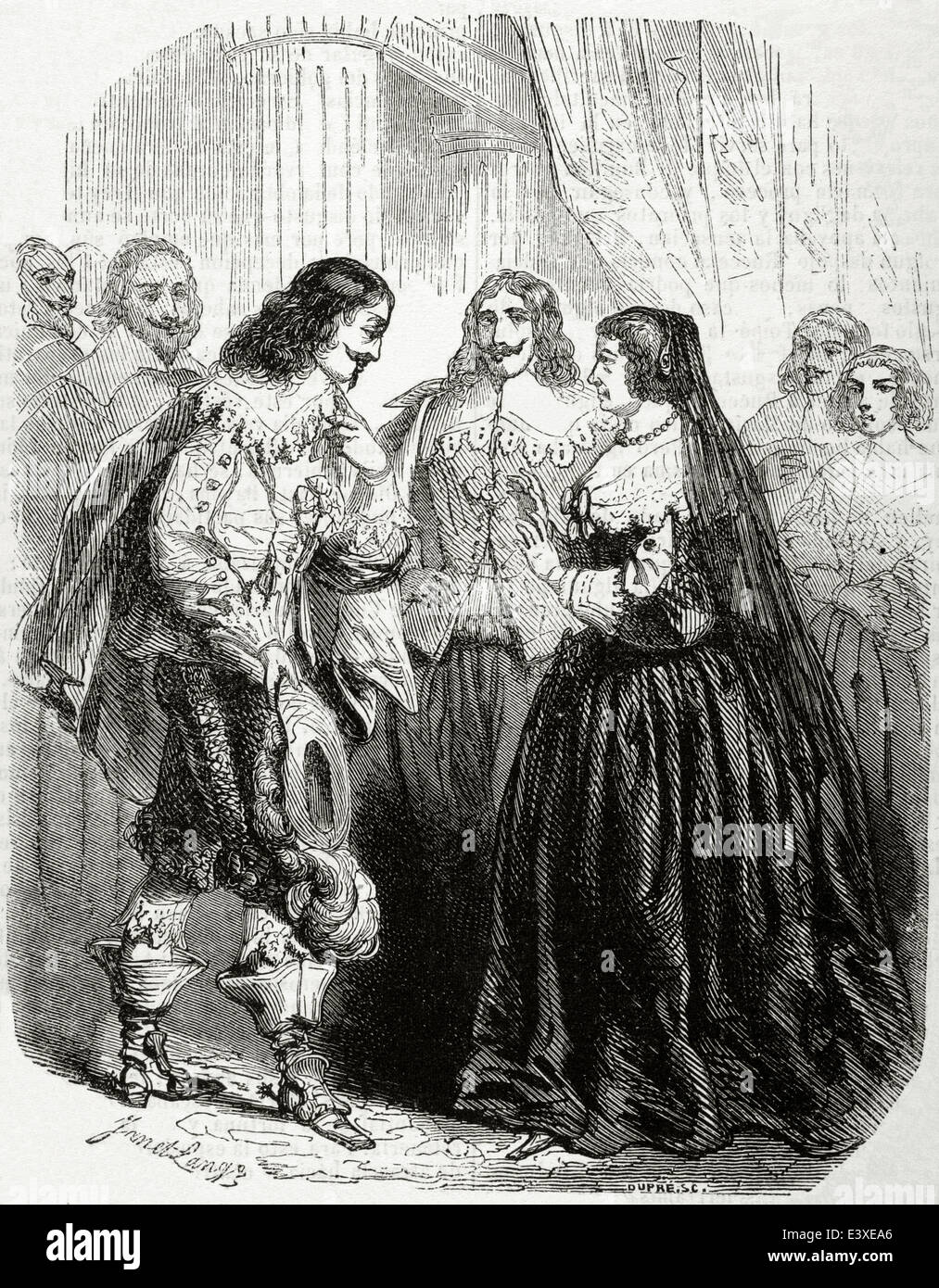 Louis XIII de France (1601-1643). Interview de Louis XIII et sa mère Marie de Médicis au château de coursière château. Banque D'Images