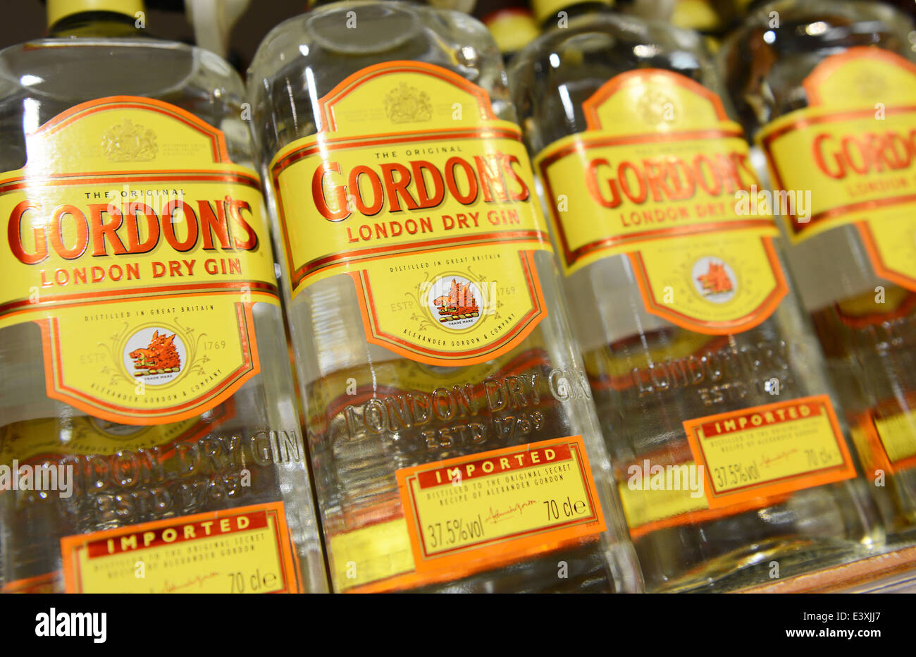 Gordon's London Dry Gin Banque D'Images