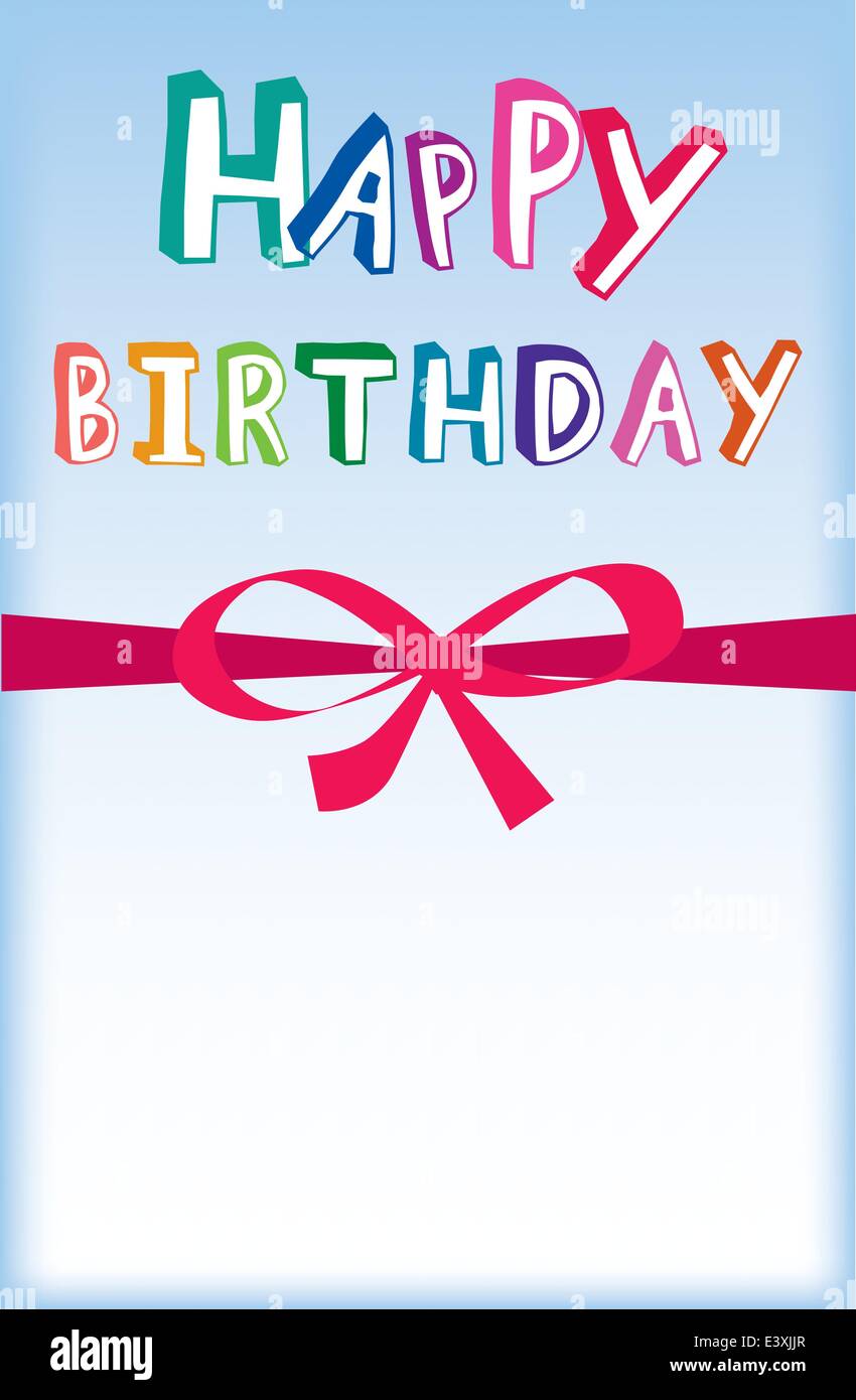 Illustration d'une carte d'anniversaire heureux moderne avec bow Illustration de Vecteur