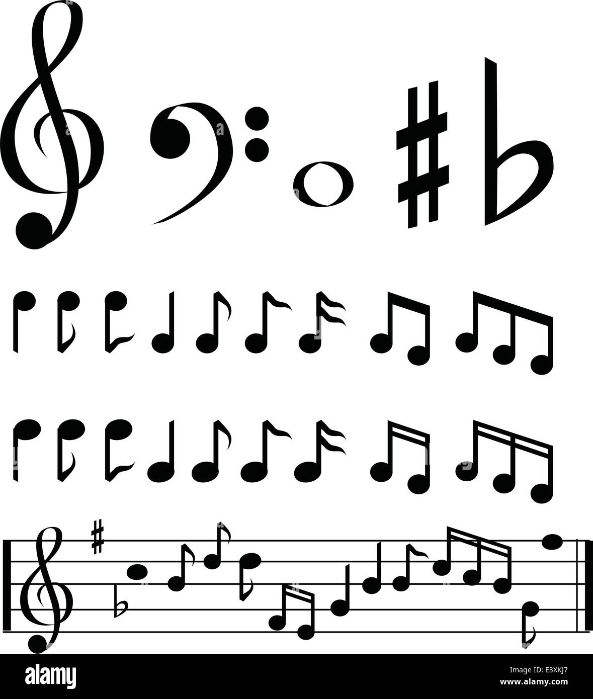 Noir et blanc sélection note de musique icon set Illustration de Vecteur Noir et blanc sélection note de musique icon set Illustration de Vecteur