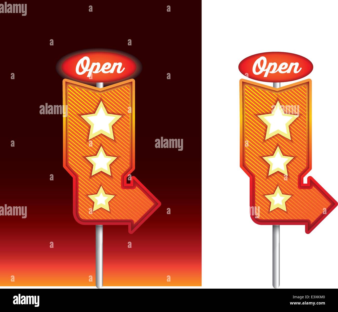 1950 style de bordure de la publicité américaine motel isolé sur un fond blanc, vecteur disponible Illustration de Vecteur