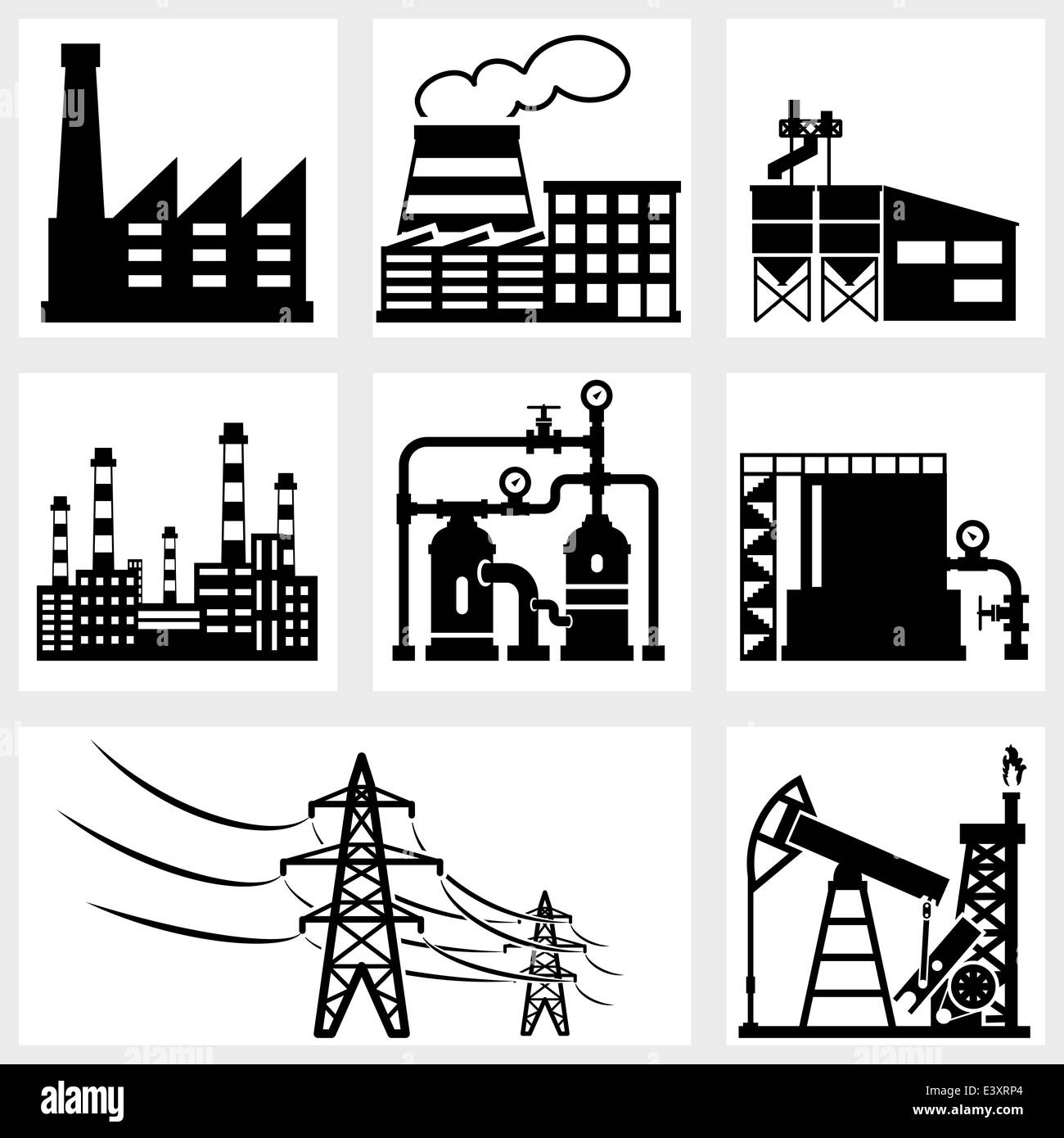 icônes de l’industrie Banque D'Images