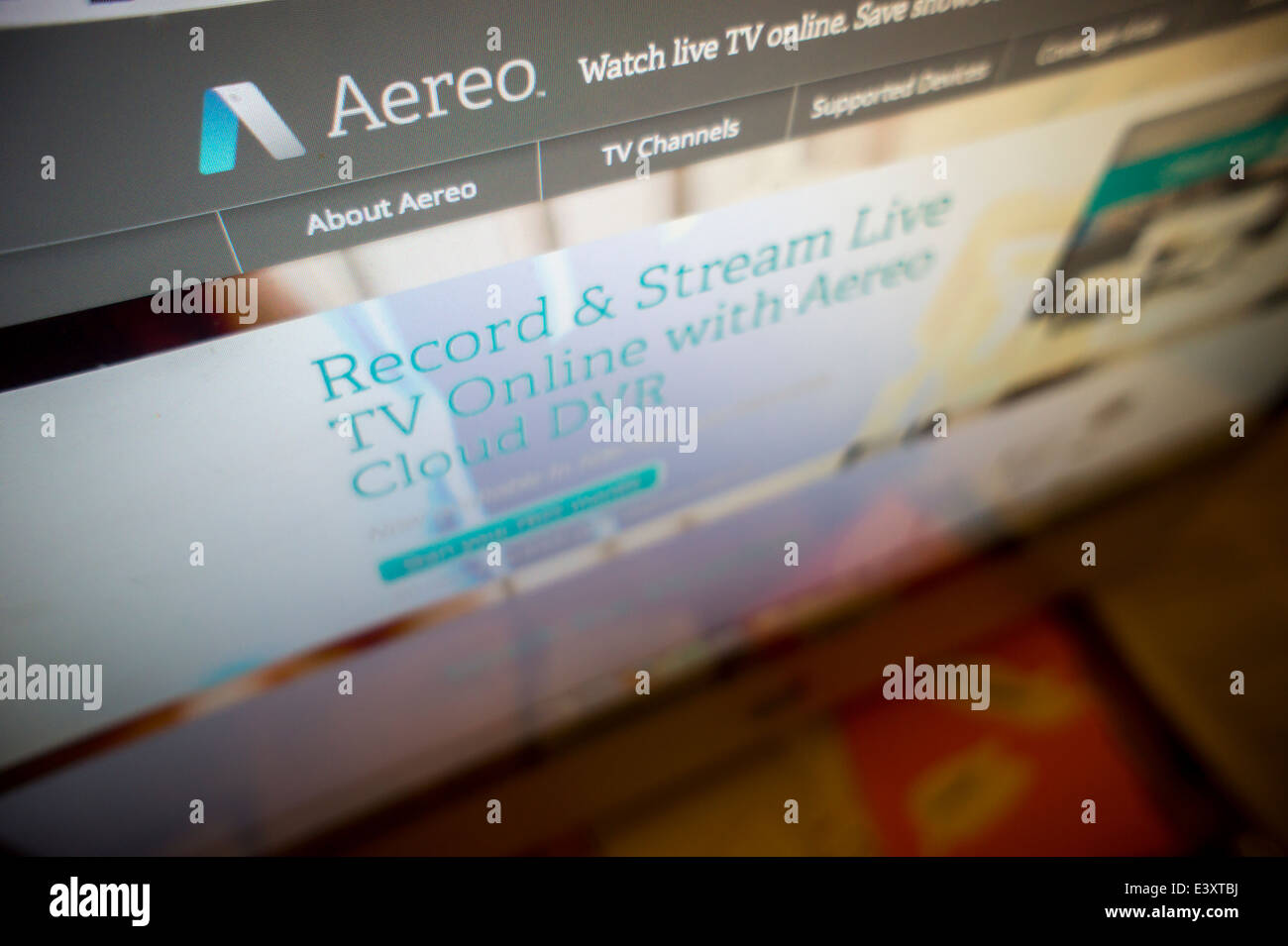 Le site internet de l'Aereo internet télévision publique à New York Banque D'Images