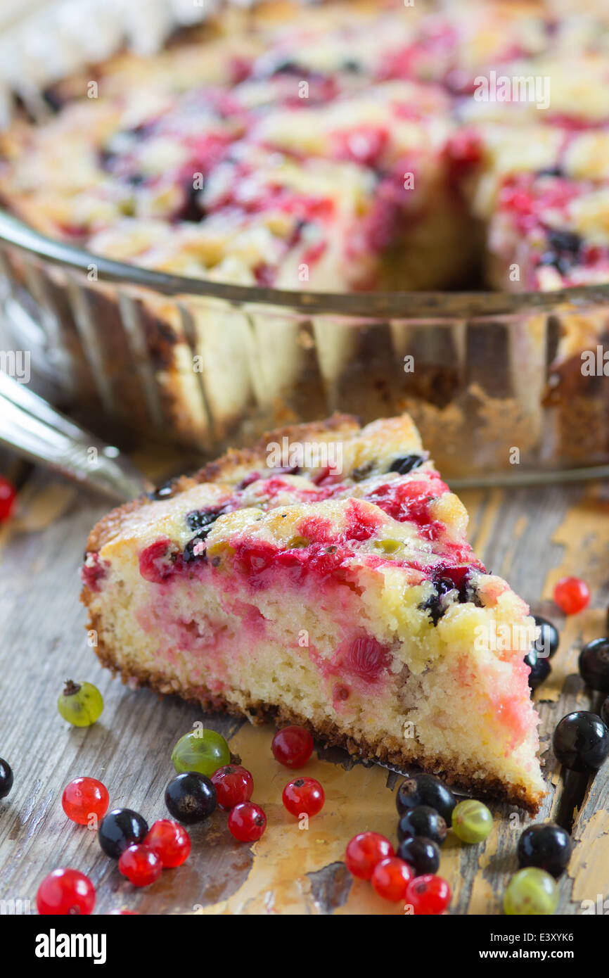 Groseille rouge et noir cake Banque D'Images