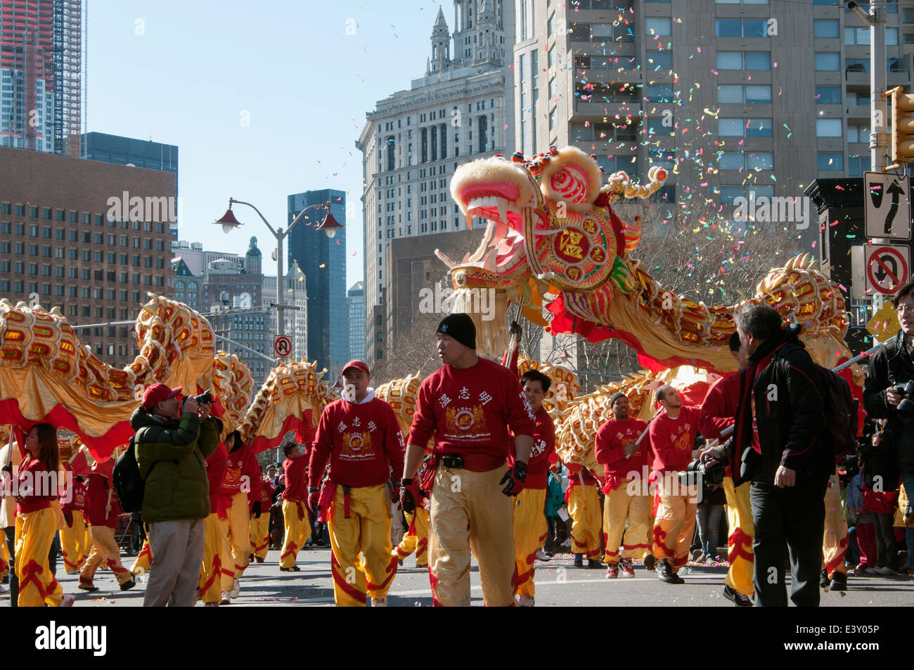 Le Nouvel An chinois Quartier chinois de la ville de New York. (L'Année du tigre). Banque D'Images