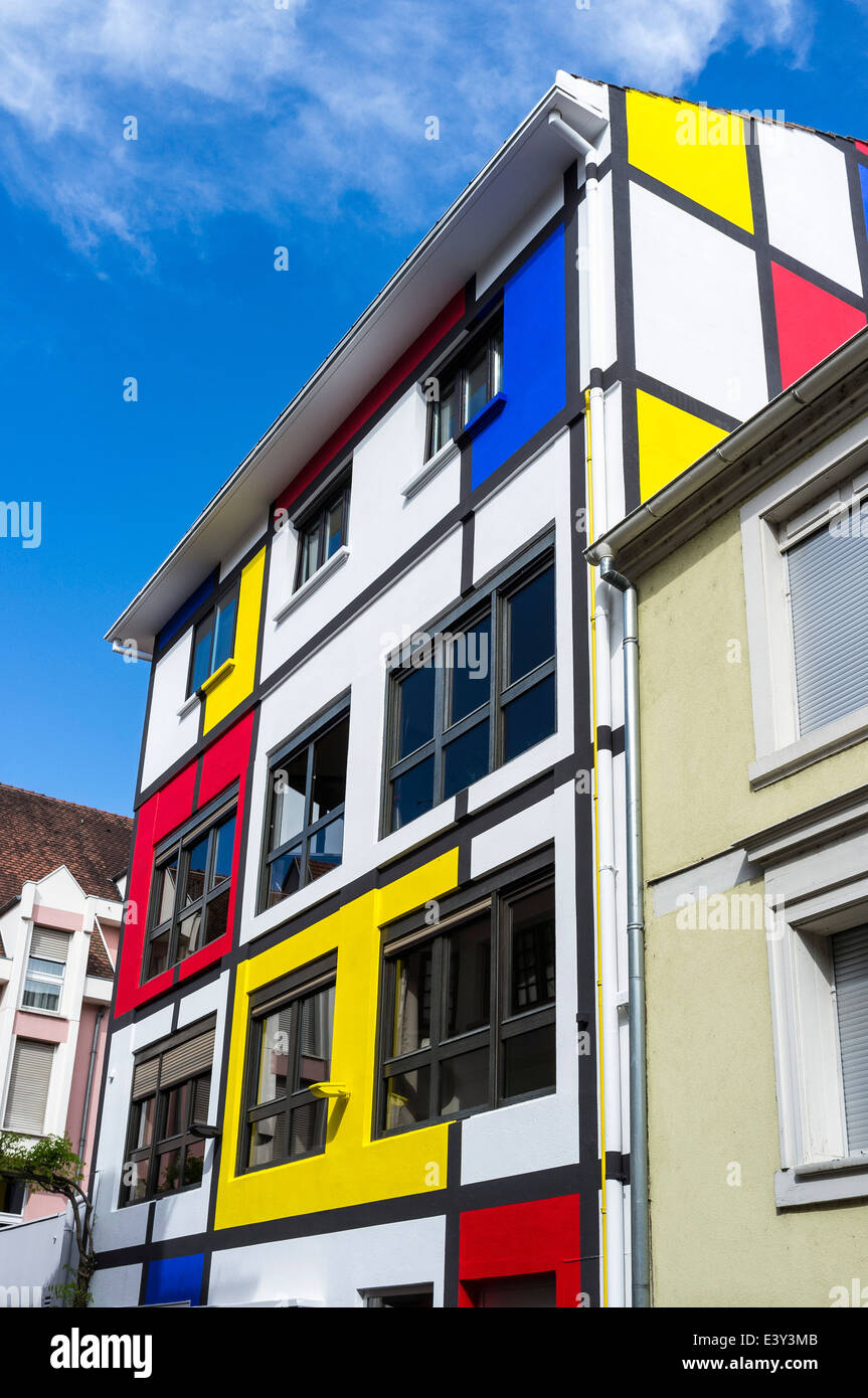 Maison Mondrian, guest house, bed and breakfast accommodation, Mulhouse, Haut-Rhin, Alsace, France, Europe, Banque D'Images