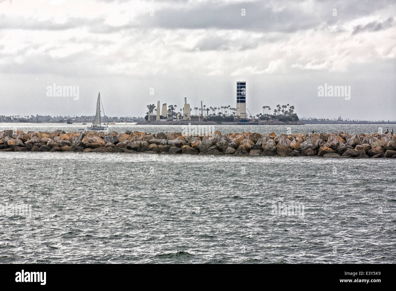 Freeman Island, Long Beach Harbor. Banque D'Images