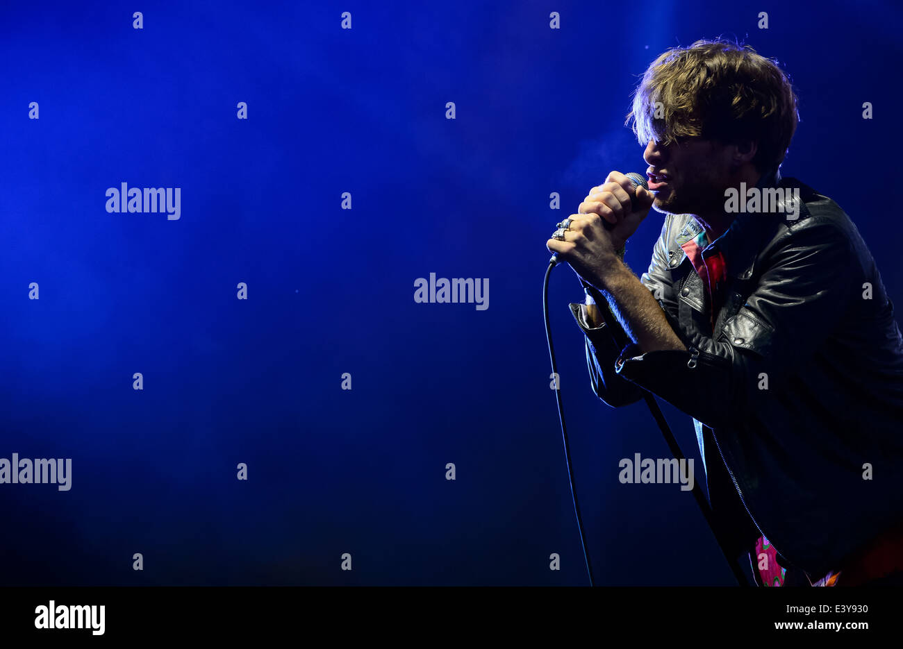 Paolo Nutini joue lors du festival de musique de Glastonbury, en Angleterre, le vendredi 27 juin 2014. Banque D'Images