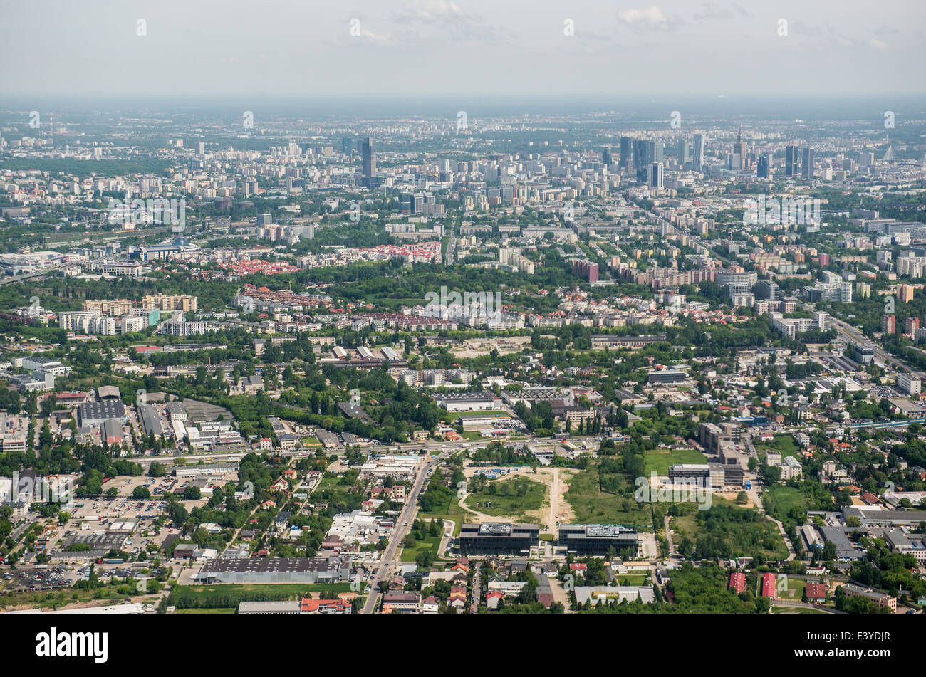 Vue aérienne de Varsovie, capitale de la Pologne Banque D'Images