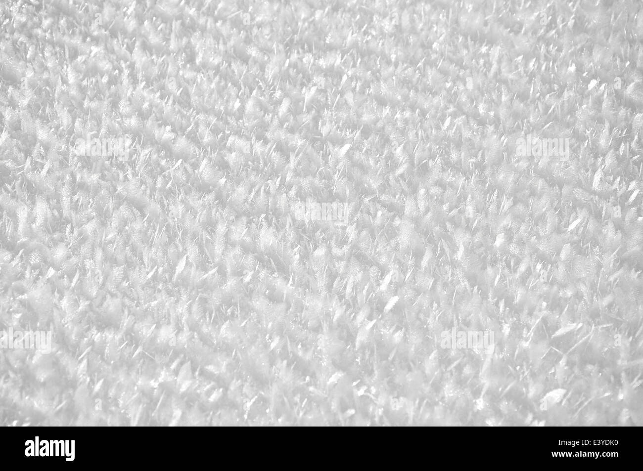 La texture de la neige avec de grands cristaux de neige Banque D'Images
