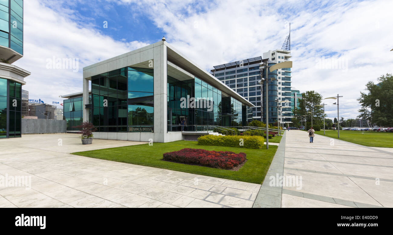 Immeubles de bureaux modernes, Novi Beograd, Belgrade, Serbie Banque D'Images