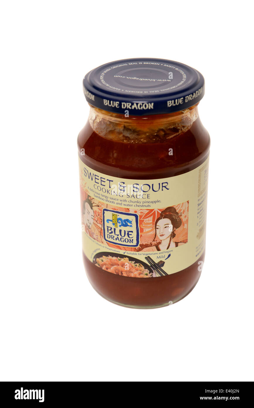Dragon bleu, sauce aigre-douce Banque D'Images