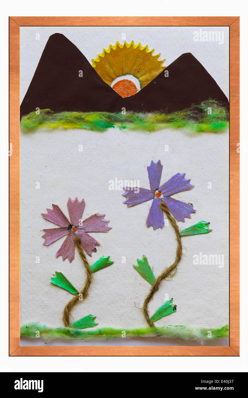 Des cartes de souhaits faites à partir de déchets Banque D'Images