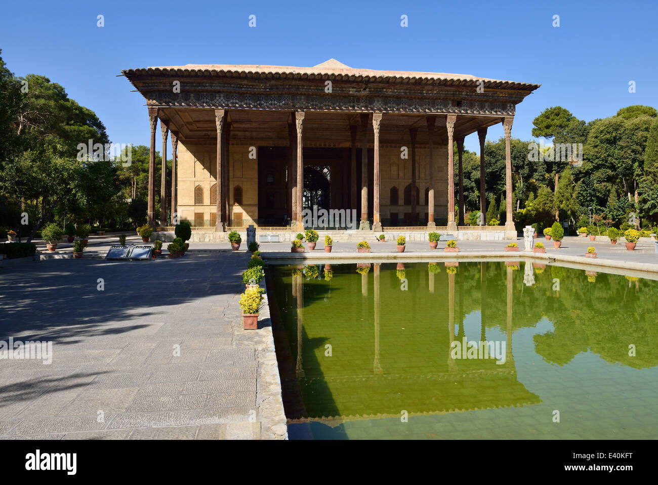 Iran, Ispahan Province, Ispahan, Safavide Chehel Sotoun Palace Banque D'Images