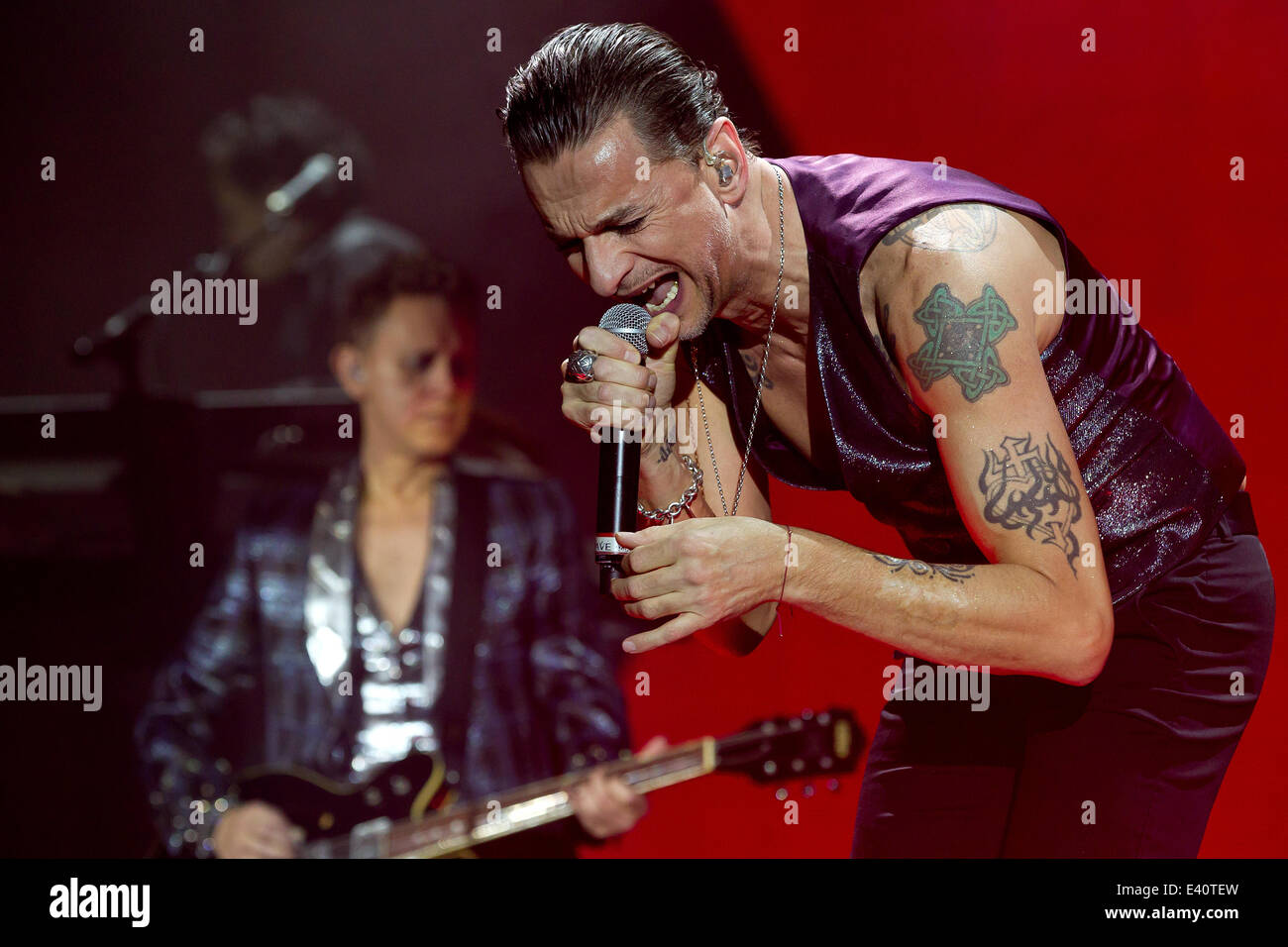 Depeche Mode en live sur la scène du Scandinavium Arena Musiciens : Dave Gahan Où : Göteborg, Suède Quand : 11 déc 2013 Banque D'Images