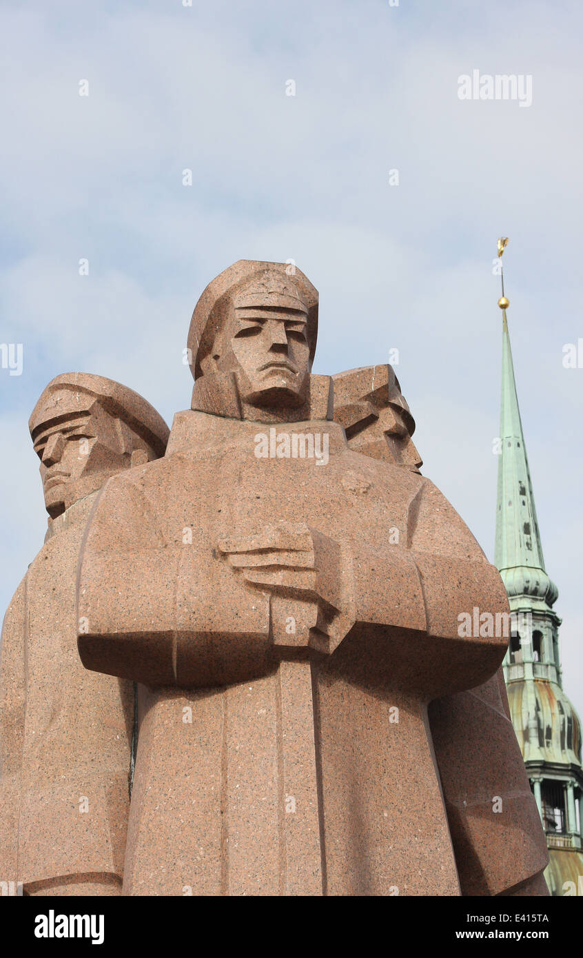 Riflemen rouge monument à Riga Lettonie Banque D'Images