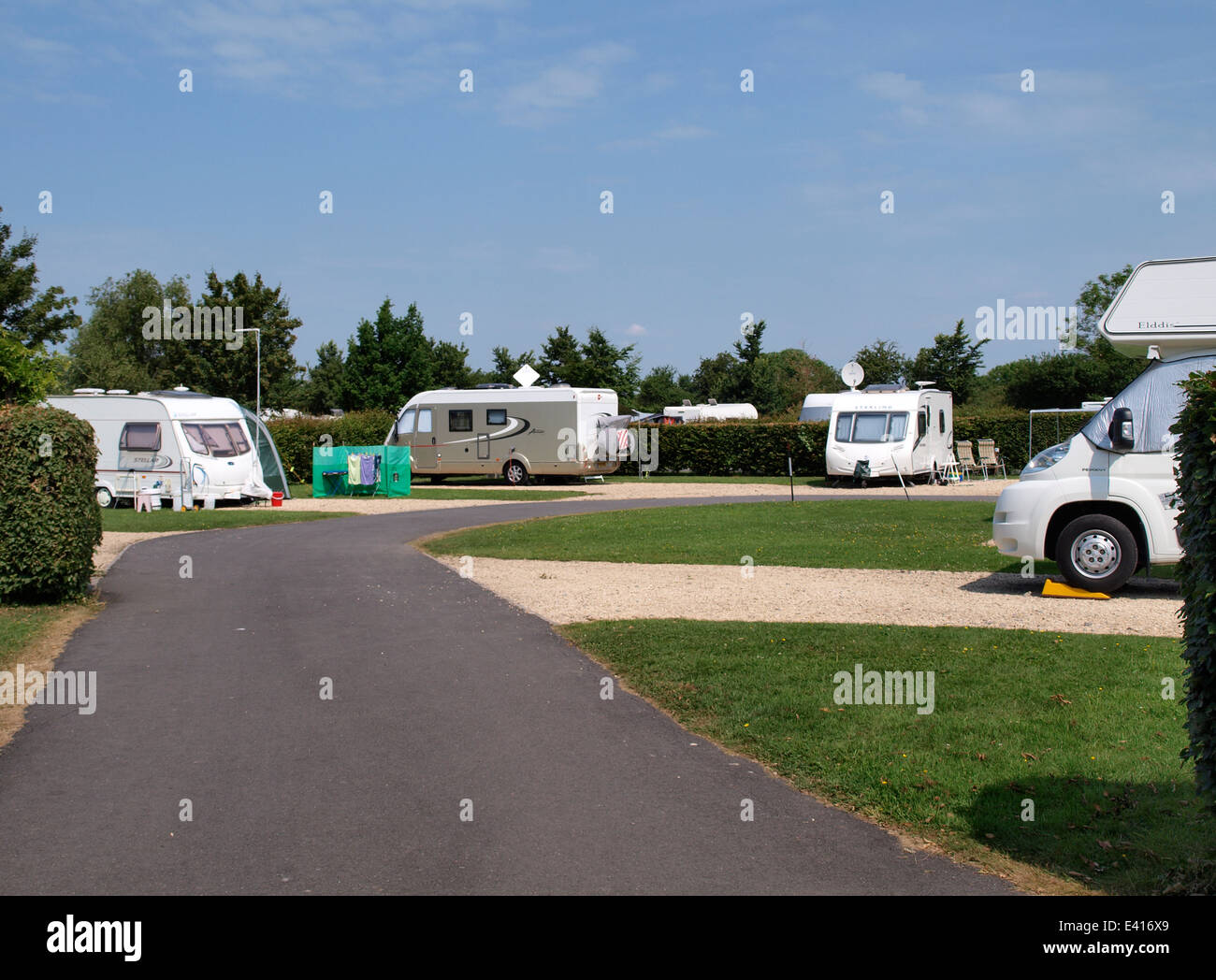 Camping municipal à Seend, Melksham, Wiltshire, Royaume-Uni Banque D'Images