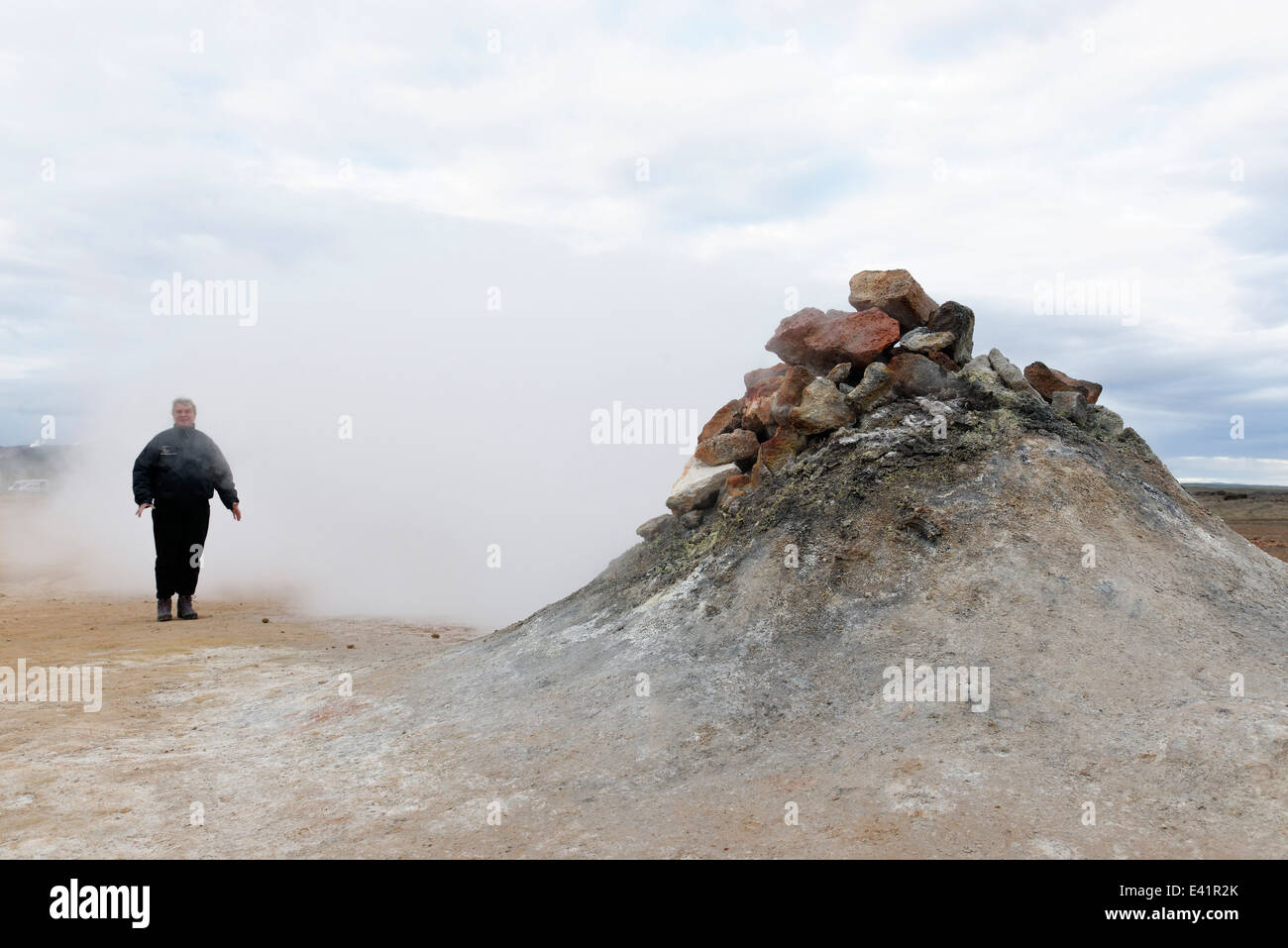La solfatare dans Namfjall Hverir 73320 Namafjall, Hverir, water, Myvatn, au nord de l'Islande Banque D'Images