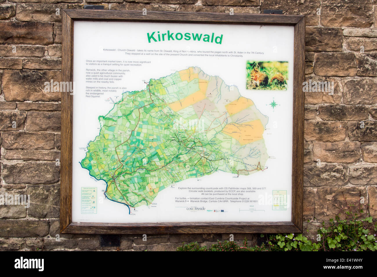 Une carte de l'Kirkoswold dans l'Eden Valley, Cumbria, Banque D'Images
