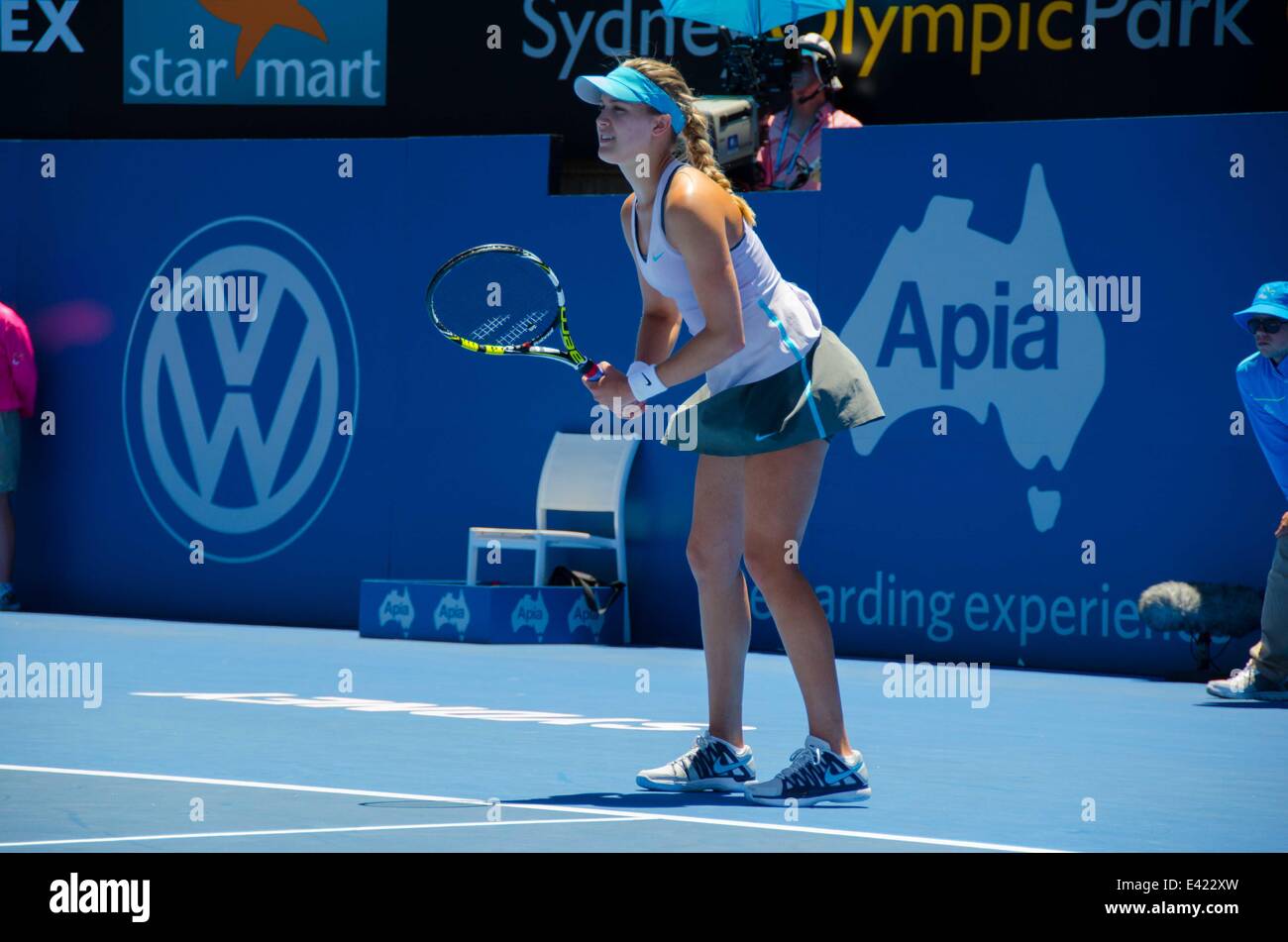 Tournoi de Tennis de Sydney International Apia - Australian Open at Sydney Olympic Park Tennis Center - Jour 2 mettant en vedette : Eugenie Bouchard Où : Sydney, Australie Quand : 06 Jan 2014 Banque D'Images