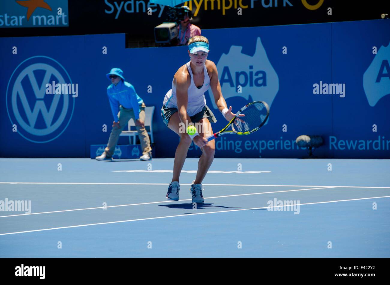 Tournoi de Tennis de Sydney International Apia - Australian Open at Sydney Olympic Park Tennis Center - Jour 2 mettant en vedette : Eugenie Bouchard Où : Sydney, Australie Quand : 06 Jan 2014 Banque D'Images