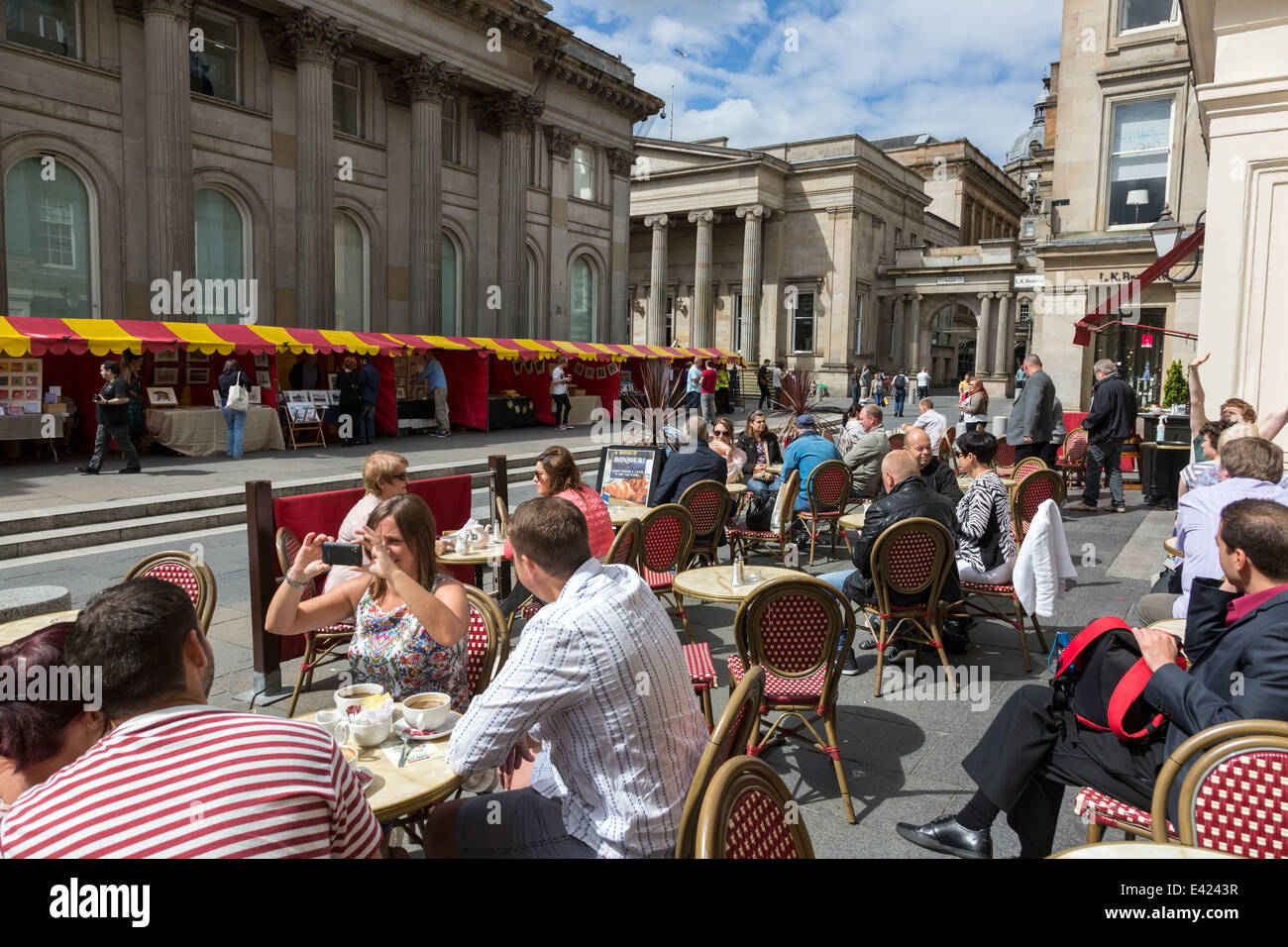 La culture Café au Royal Exchange Square, Glasgow, Ecosse, Royaume-Uni Banque D'Images