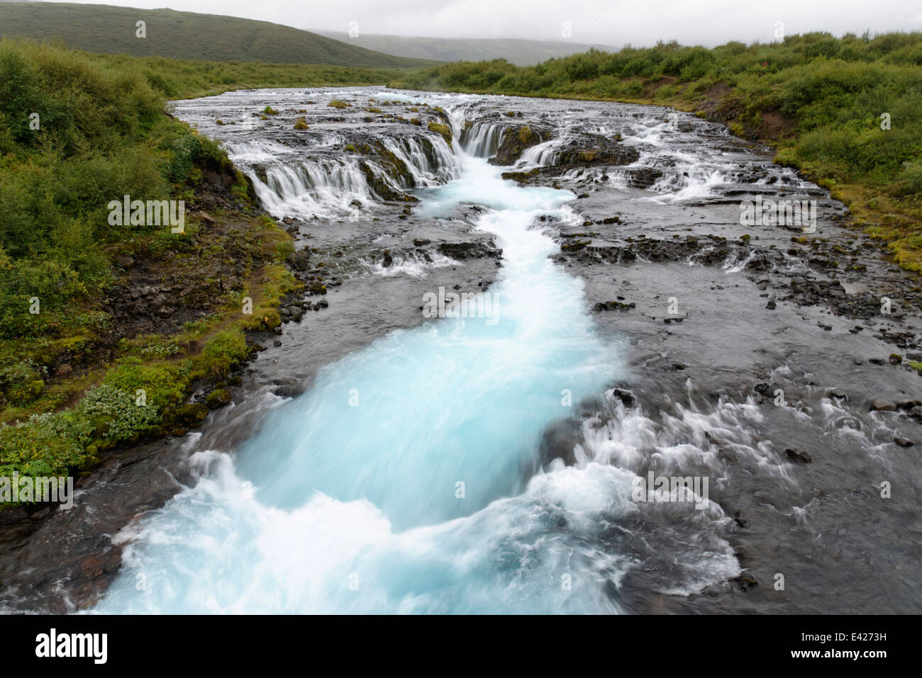 Cascade de Bruarafoss, Haukadalur, sud-ouest de l'Islande Banque D'Images