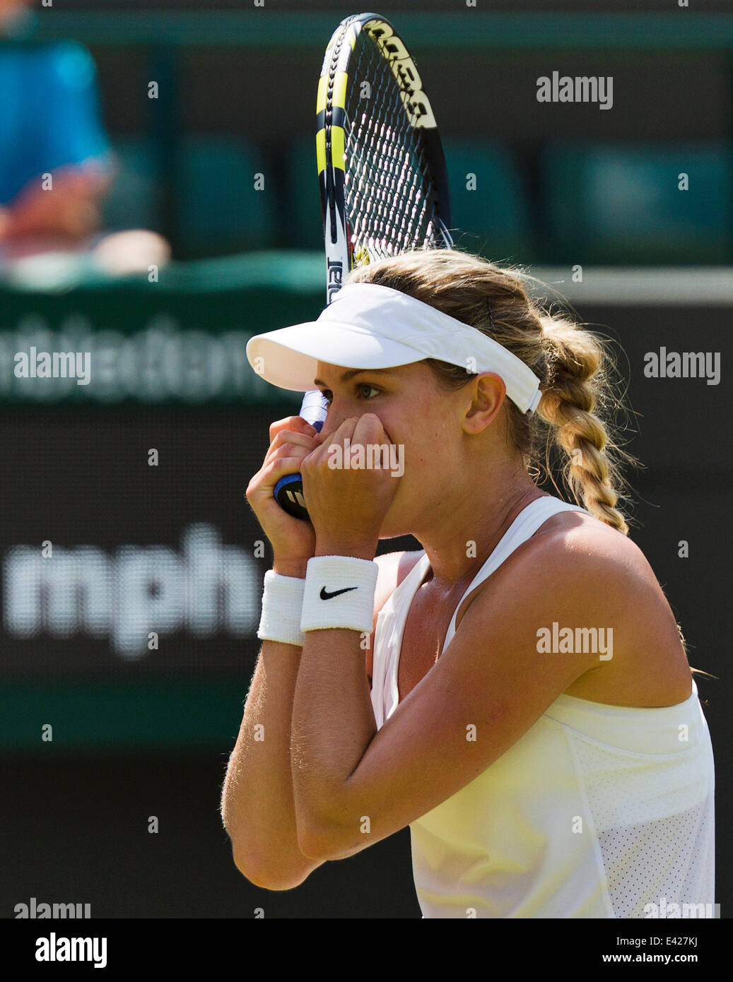 Londres, Royaume-Uni. 2 juillet, 2014. Tennis de Wimbledon. Correspondance entre Eugenie Bouchard et Angelique Kerber. Sur la photo : Eugenie Bouchard (CAN) Photo : Henk Koster/Tennisimages/Alamy Live News Banque D'Images