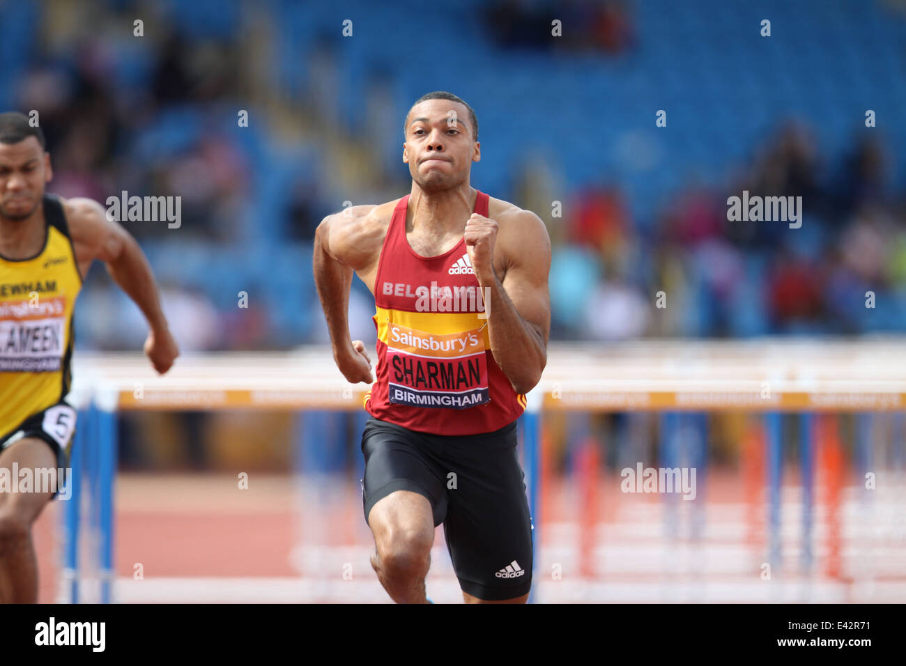 William Sharman 110m haies Banque D'Images