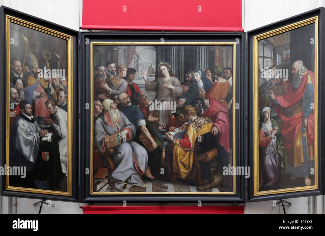 Frans Francken Jésus parmi les docteurs 1587.Cathédrale Notre-Dame.Anvers.Belgique. Banque D'Images