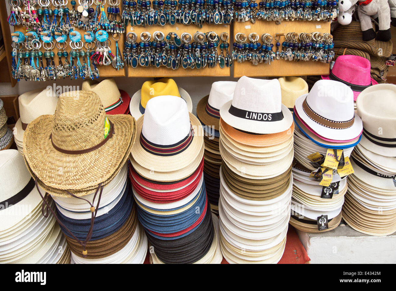 Hat Fashion Lindos Grèce Banque D'Images