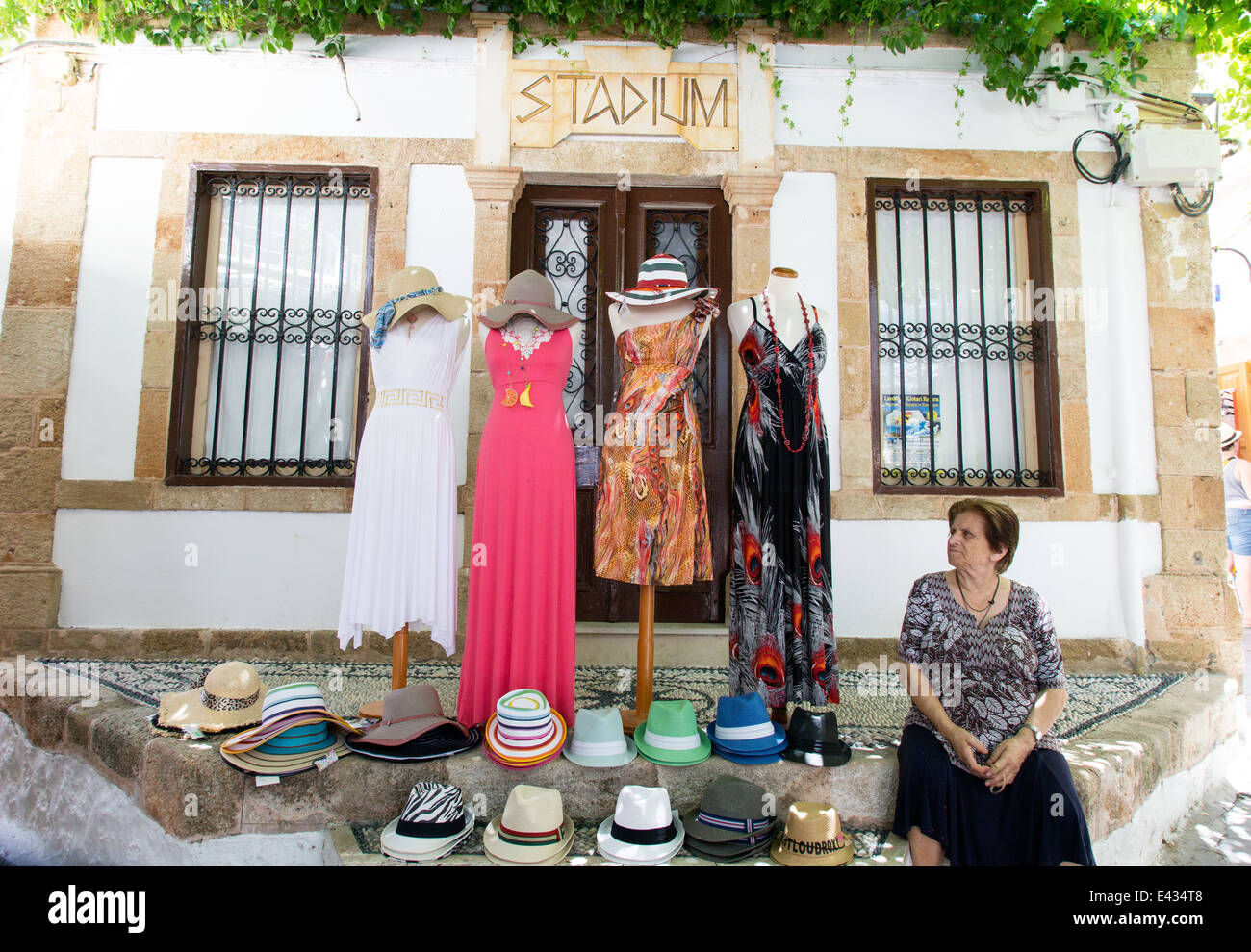 Womens Fashion Lindos Grèce Banque D'Images