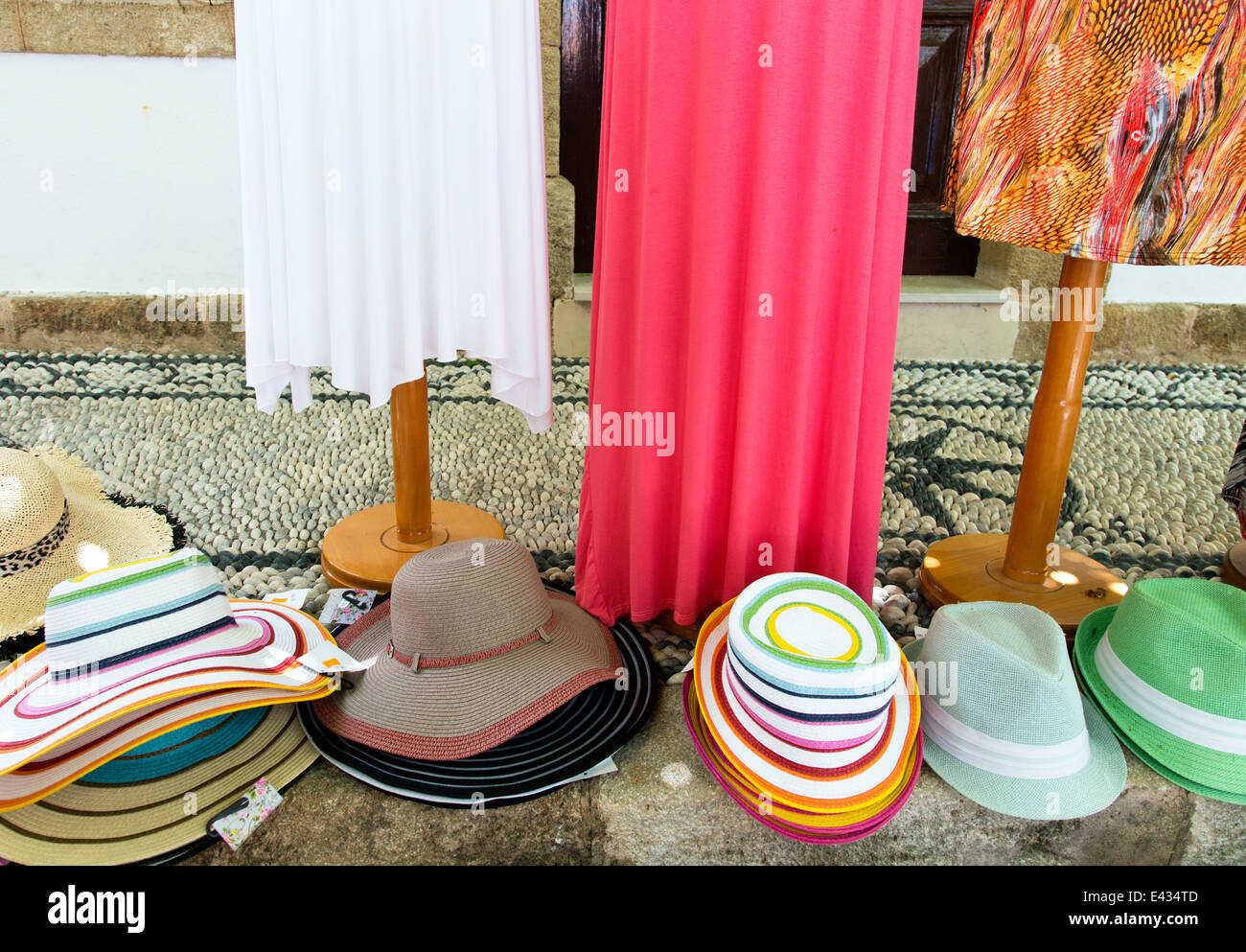 Hat Fashion Lindos Grèce Banque D'Images