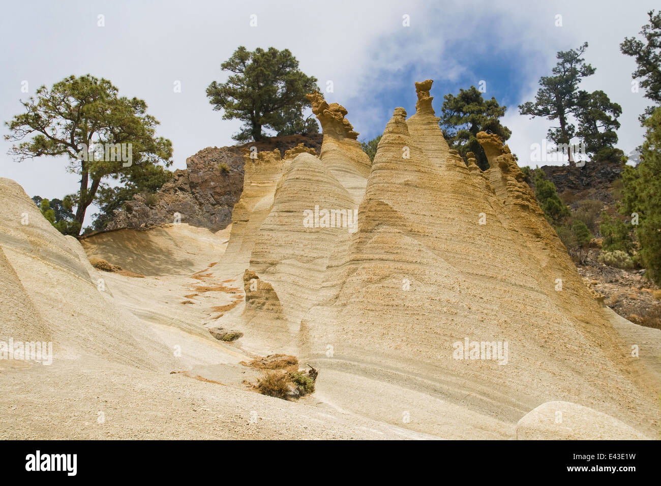 Paysage lunaire près de Vilaflor, Tenerife, Canaries. Banque D'Images