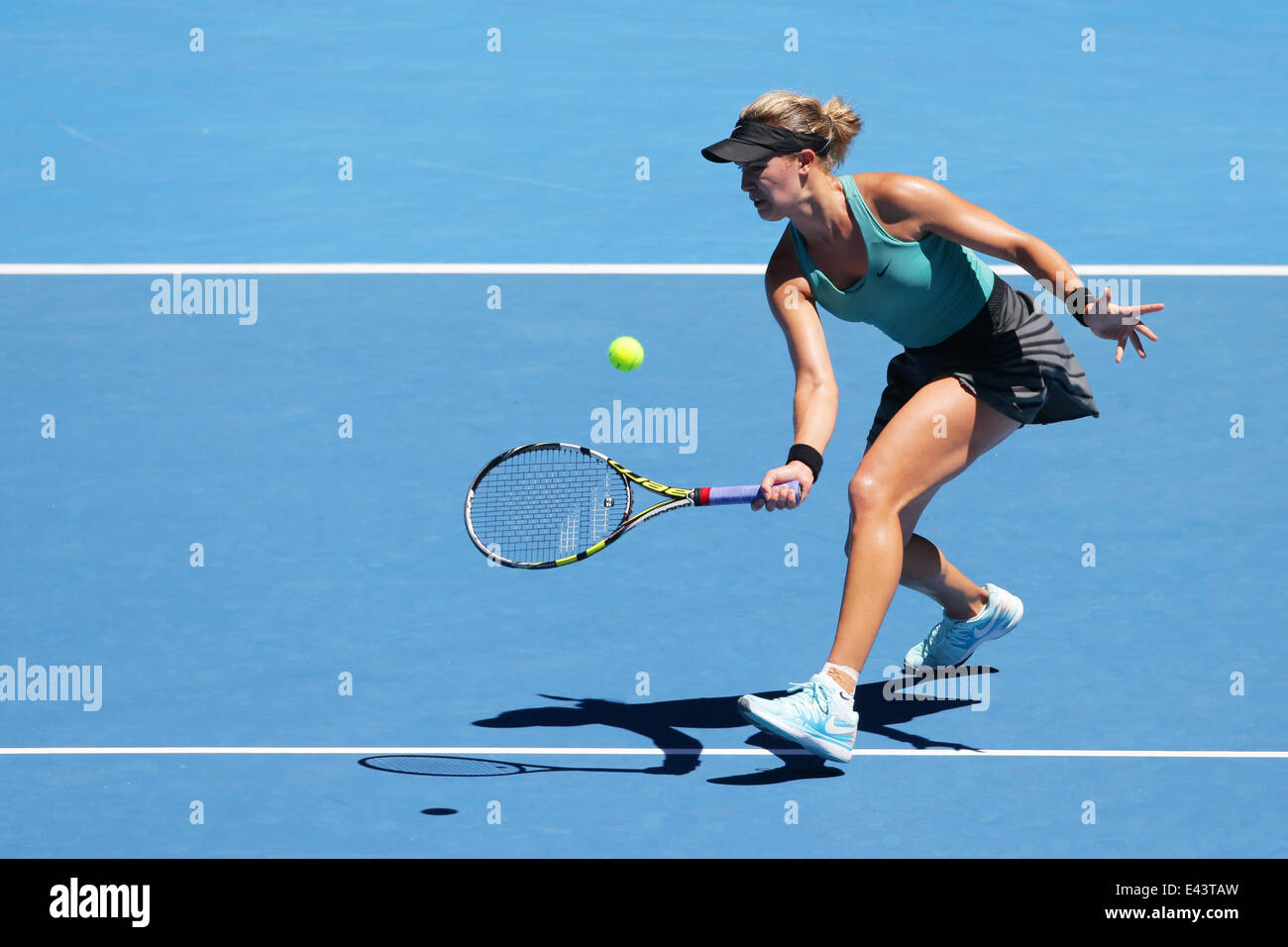 Australian Open Tennis 2014 à la Rod Laver Arena - Eugenie BOUCHARD (Can) a battu Ana Ivanovic (SRB) dans trois ensembles comprend : Eugenie Bouchard Où : Melbourne, Australie Quand : 21 Jan 2014 Banque D'Images