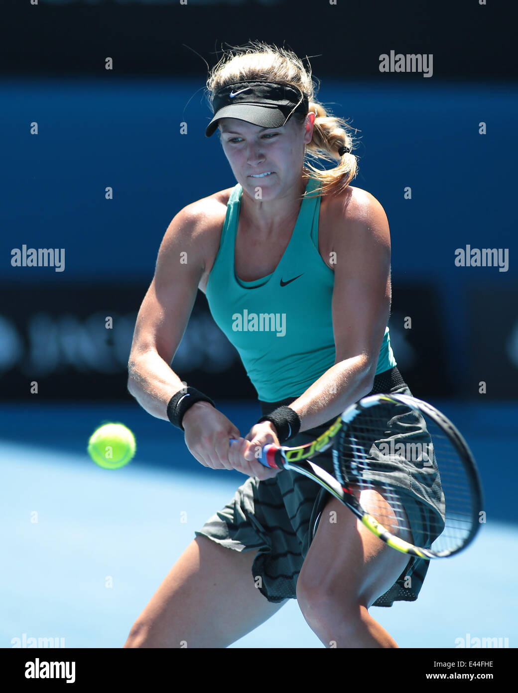Australian Open de Tennis 2014. Melbourne. L'Australie. Jeudi 23.1.2014. Na Li (Chn) défait Eugenie BOUCHARD (Can) en deux sets. - Open d'Australie 2014 Melbourne - Rod Laver Arena - Femmes - Brésil - Australie - copyright © Damir ATP IVKA Où : MELB Banque D'Images