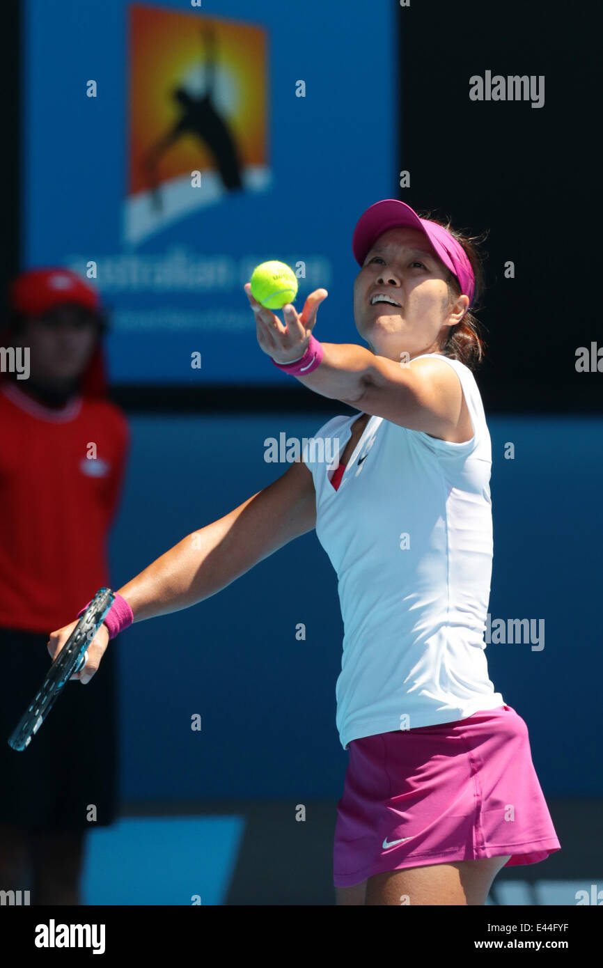 Australian Open de Tennis 2014. Melbourne. L'Australie. Jeudi 23.1.2014. Na Li (Chn) défait Eugenie BOUCHARD (Can) en deux sets. - Open d'Australie 2014 Melbourne - Rod Laver Arena - Femmes - Brésil - Australie - copyright © Damir ATP IVKA Où : MELB Banque D'Images