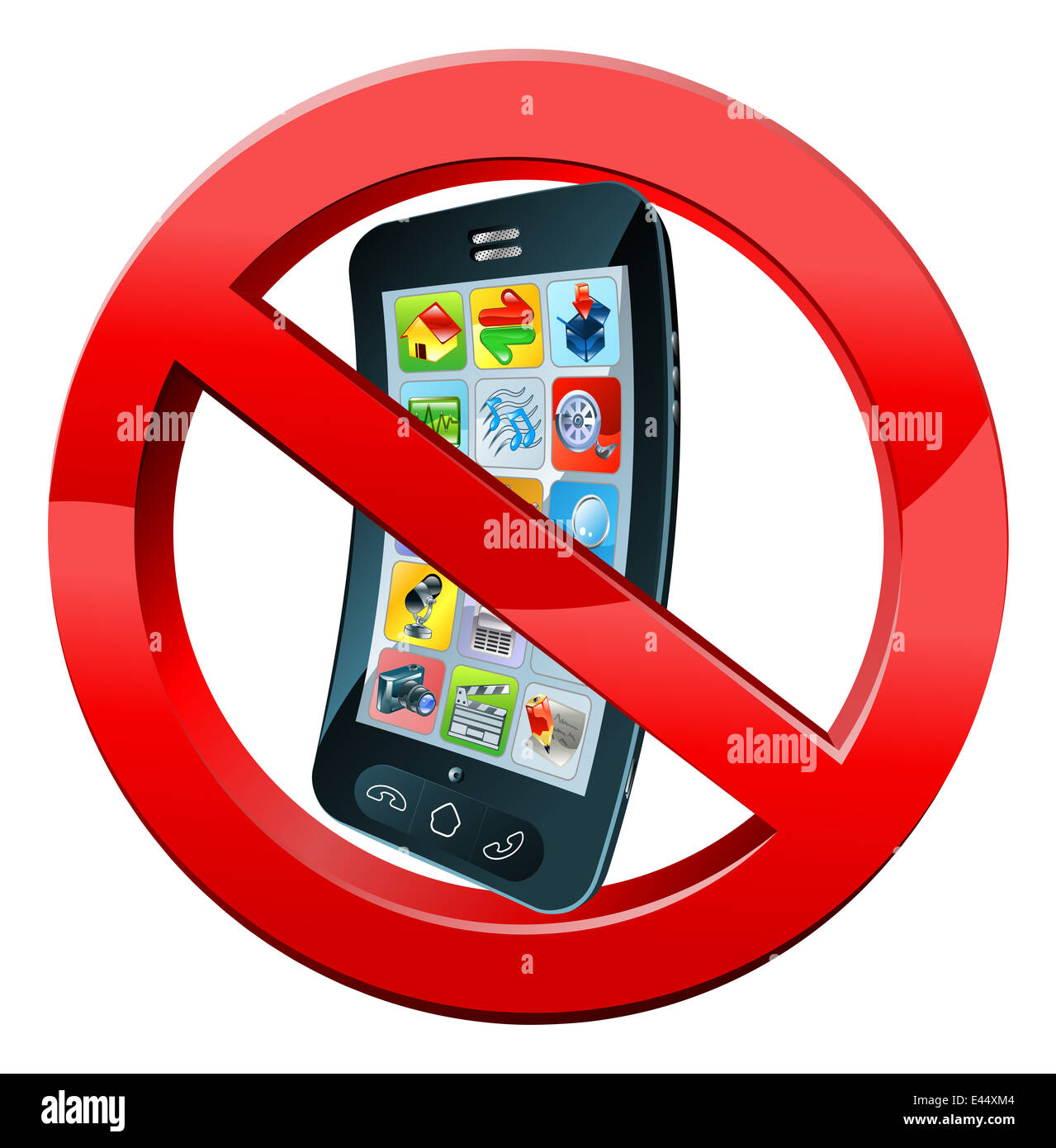 Éteindre les téléphones portables signe d'un téléphone mobile noir avec