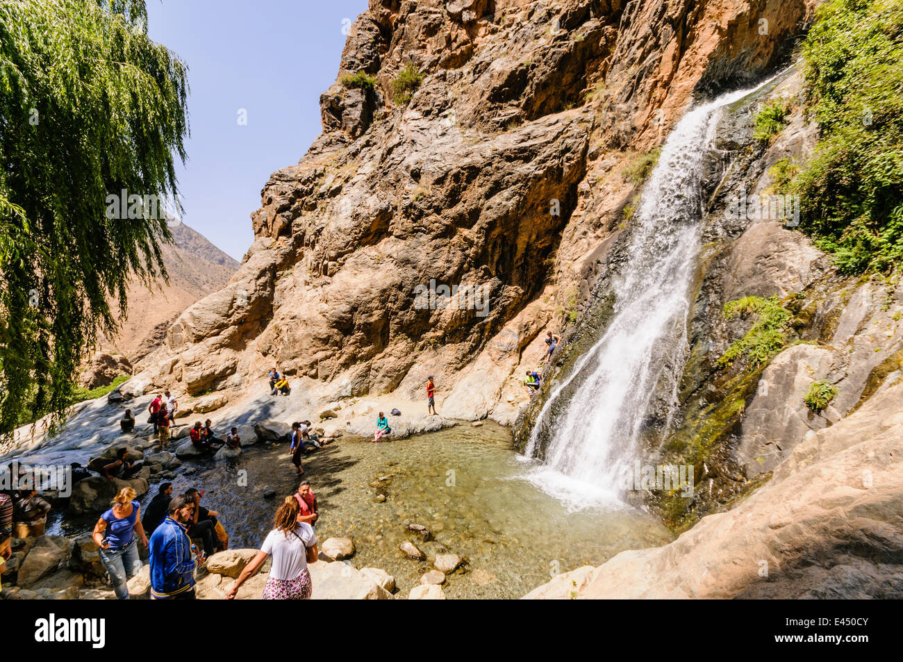 Cascade de Setti-Fatma, rivière de l'Ourika, la vallée de l'Ourika, Atlas, Maroc Banque D'Images