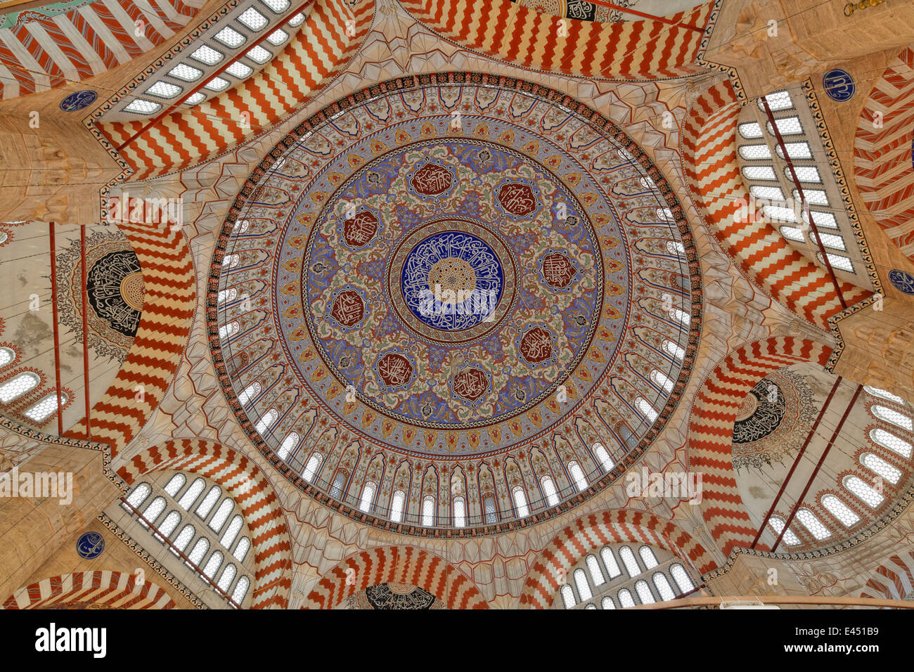 Coupole principale de mosquée Selimiye, construite par Mimar Sinan, Edirne, à l'Est de la Thrace, région de Marmara, en Turquie Banque D'Images