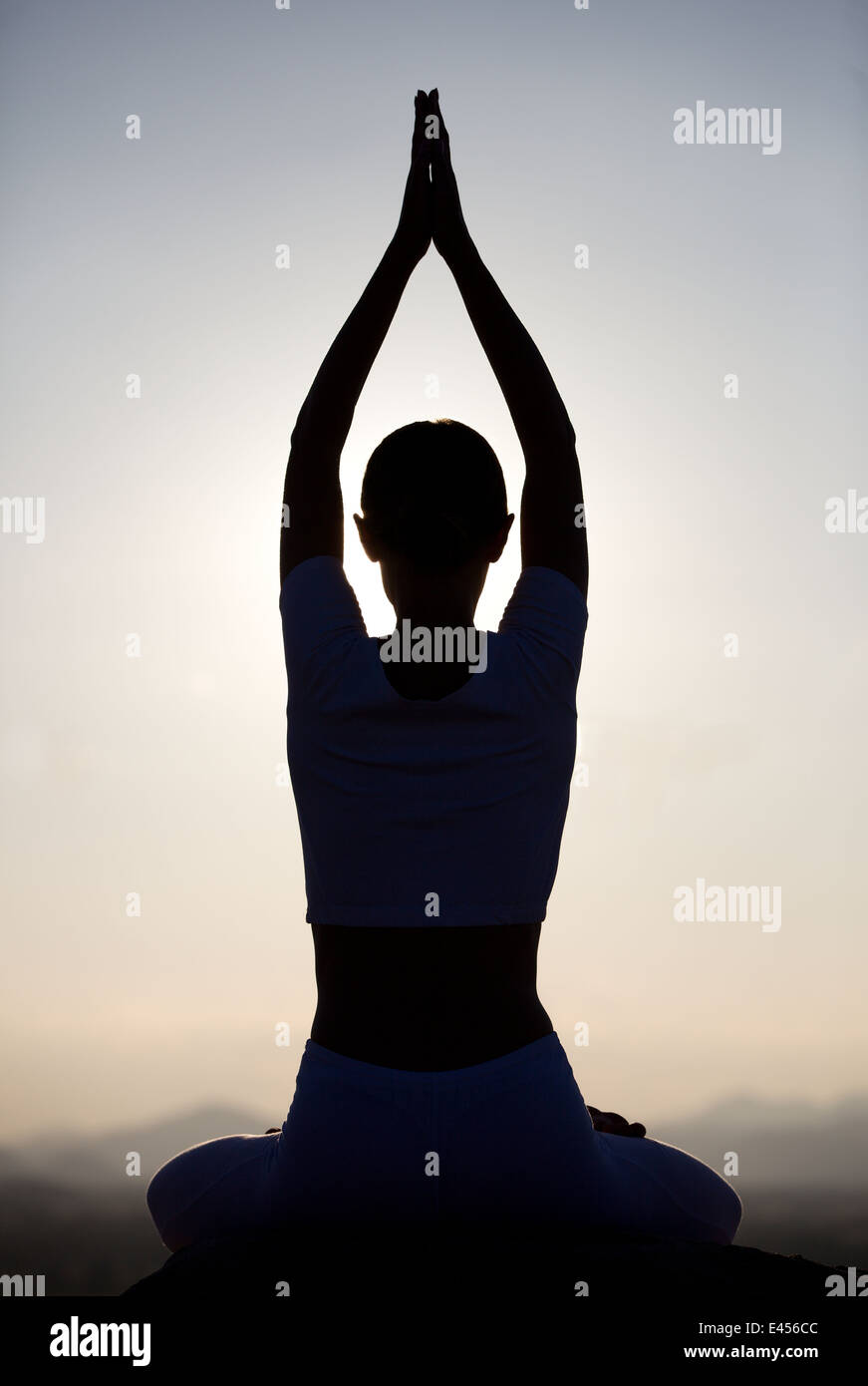 Young woman practicing Tai Chi Banque D'Images