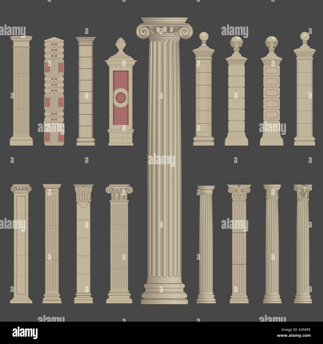 L'architecture grecque romaine colonne pilier Banque D'Images