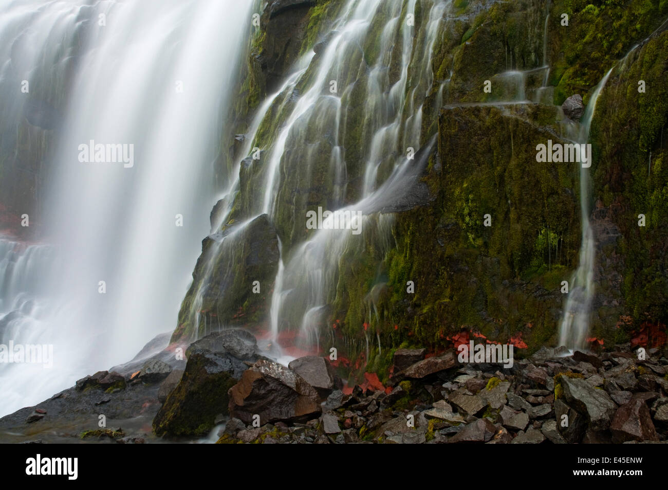 Cascade Dynjandi, Fjords de l'Ouest, l'Islande, Juillet 2008 Banque D'Images