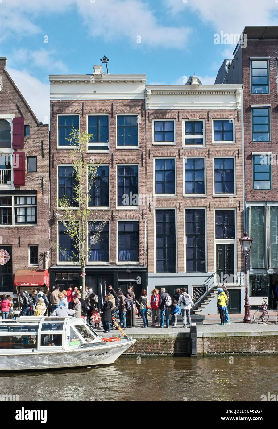 La maison d'Anne Frank, Jordaan, Amsterdam, Hollande, Pays-Bas Banque D'Images